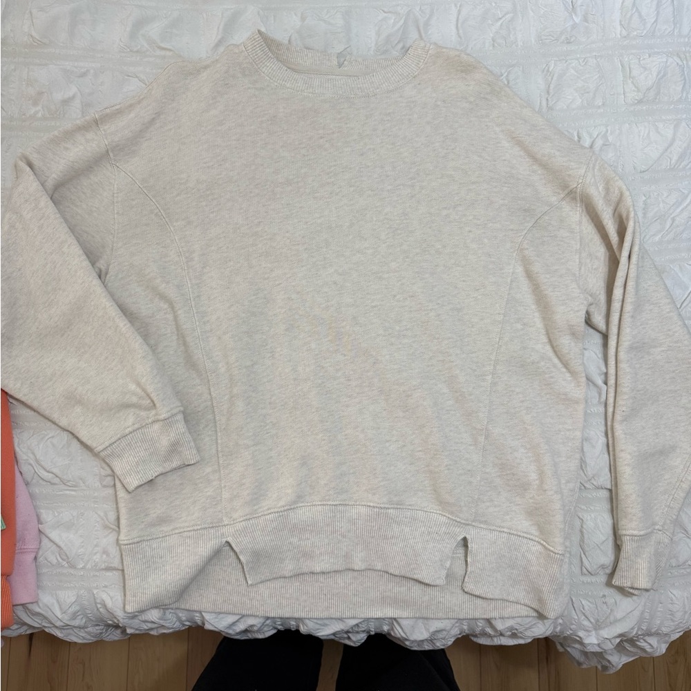 Aerie Soft Cream Crew Neck Sweater